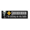 Shhhh I'm Sitting on my Balls (Skeleton): Bumper Sticker