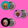 Kewpie Clown Medium Pinback Buttons