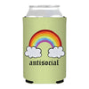 Antisocial Rainbow Sarcastic Full Color Can Cooler Koozie - Can Koozie