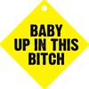 Baby Up in This Bitch Car Sign