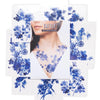 Blue Florals Set - Temporary Tattoos