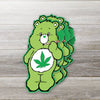 Caring Weed Bear Sticker- Green Leaf: 3
