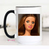 Funny Retro Doll Coffee Mug: 15oz / Black rim/handle