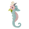 Flower Seahorse Vinyl Sticker - Stickers