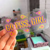 Go Piss Girl Floral Retro Clear Vinyl Decal Sticker