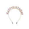 HAPPY BIRTHDAY Rhinestone Headband: Gold/Multi - Party Supplies