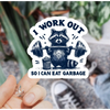 I Work Out Raccoon Sticker