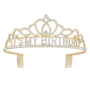 ITS MY BIRTHDAY Rhinestone Bling Tiara: Gold