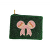 Ladies Bowtie Themed Beaded Coin Purse