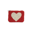Ladies Festive Fully Beaded HEART Theme Coin Purse