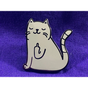 Middle Finger Cat Enamel Pin Gifts for Cat Lovers