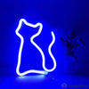Neon LED Cat: Blue