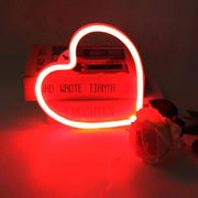 Neon LED Heart: Red