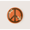 Orange Peace Sign Pinback Button