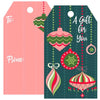 Palm and Retro Ornament Gift Tag - Wrapping Paper