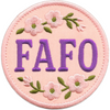 Patch - FAFO - Floral On Pink Background