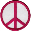 Patch - Peace Sign - 2 Inch - Six Color Options: Dark Pink / White