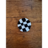 Punch Needle Hand-made Car Coasters: Black Checkered - Car Coaster