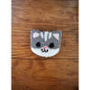 Punch Needle Hand-made Car Coasters: Gray Cat - Car Coaster