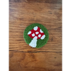 Punch Needle Hand-made Car Coasters: Red Mushroom - Car Coaster