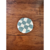 Punch Needle Hand-made Car Coasters: Teal Checkered - Car Coaster