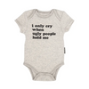 SALE - 3 Months Cotton Gray I Only Cry When Onesie