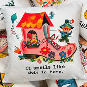 ’Smells Like Shit’ Funny Vintage Pillow Decor Vintage Pillow - Pillow