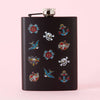 Tattoo Print Tall Black Hip Flask - Flask