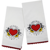 Tea Towel - Sourpuss - Heart W/ ’Yours’ & ’Mine’ - 2 Pack