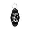 Where Are My Keys Motel Keychain: Black
