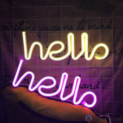 "hello" LED neon: Pink