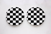 Black Checkered Car Coasters