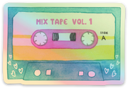 90s Cassette Tape Sticker - Retro Stickers - 90s Stickers